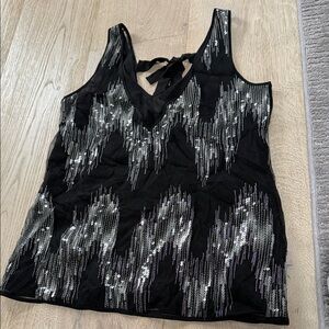 Black and Silver Sequin Women's Top